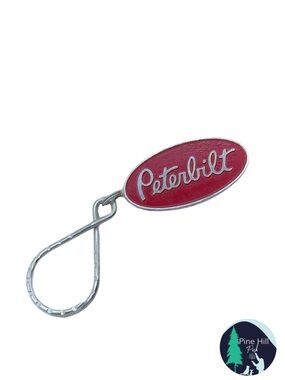 NEW Peterbilt Keychain Vintage 70s 80s Red Enamel Wire Clip Trucker Promo